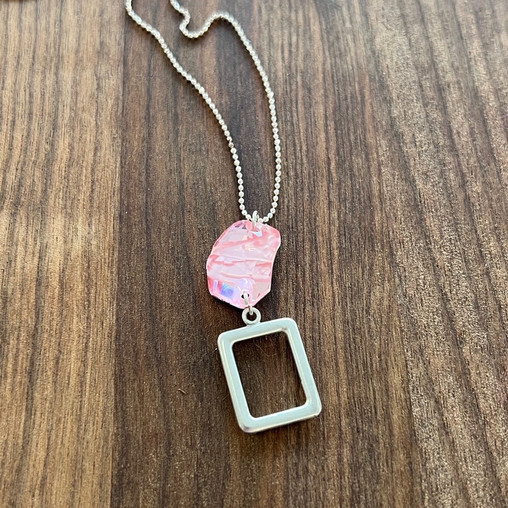 Sterling Silver and Crystal Pendant Necklace